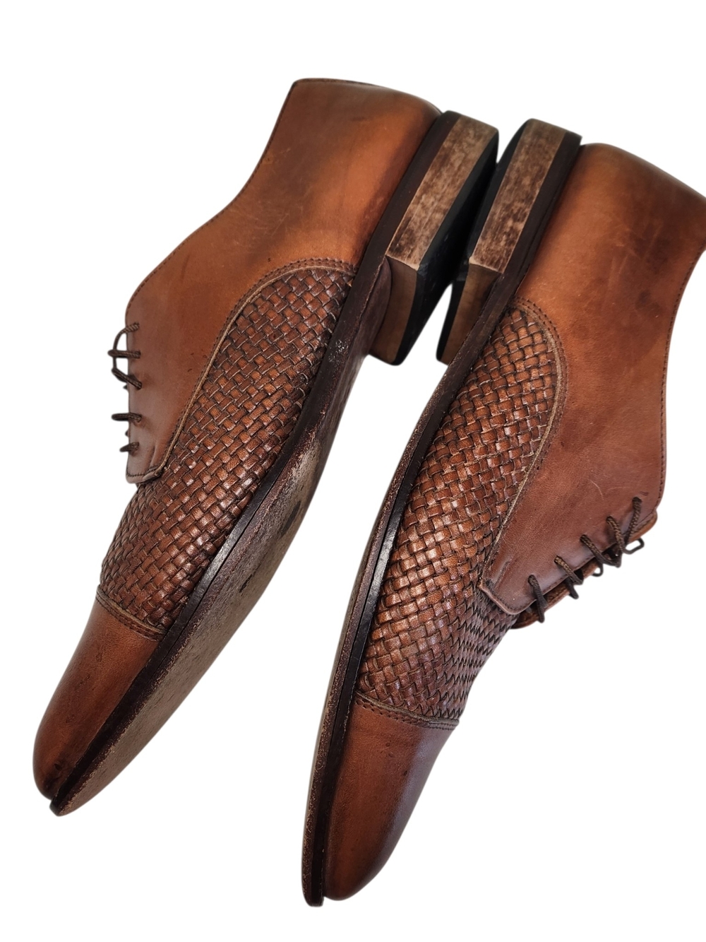 Nordstrom Leather ITALY Dress Shoes Oxford Derby Cap Toe Woven Men's Size 10.5 M - Picture 9 of 11